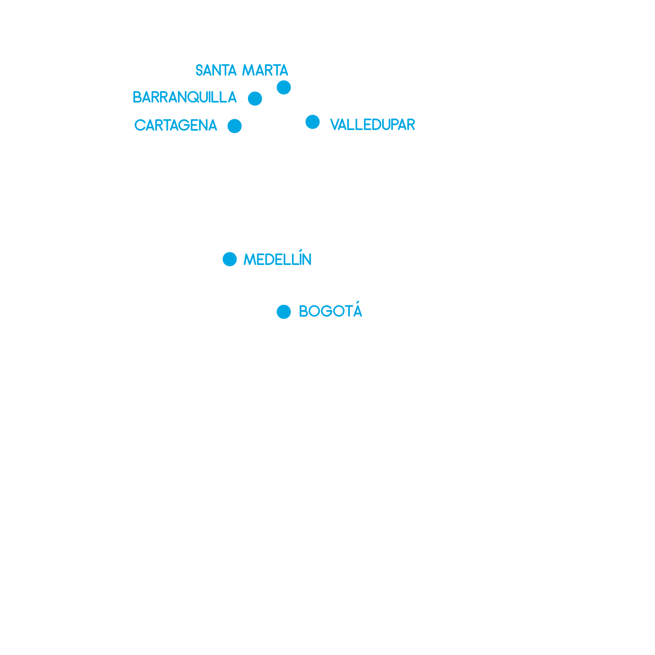Mapa de presencia E-tic en Colombia